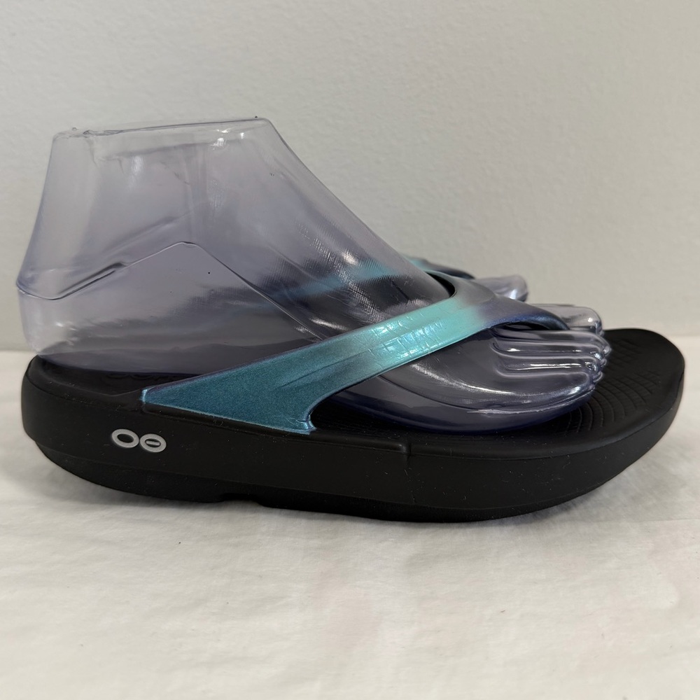 Oofos thong sandals flip flop blue-purple size 6 - Picture 6 of 9